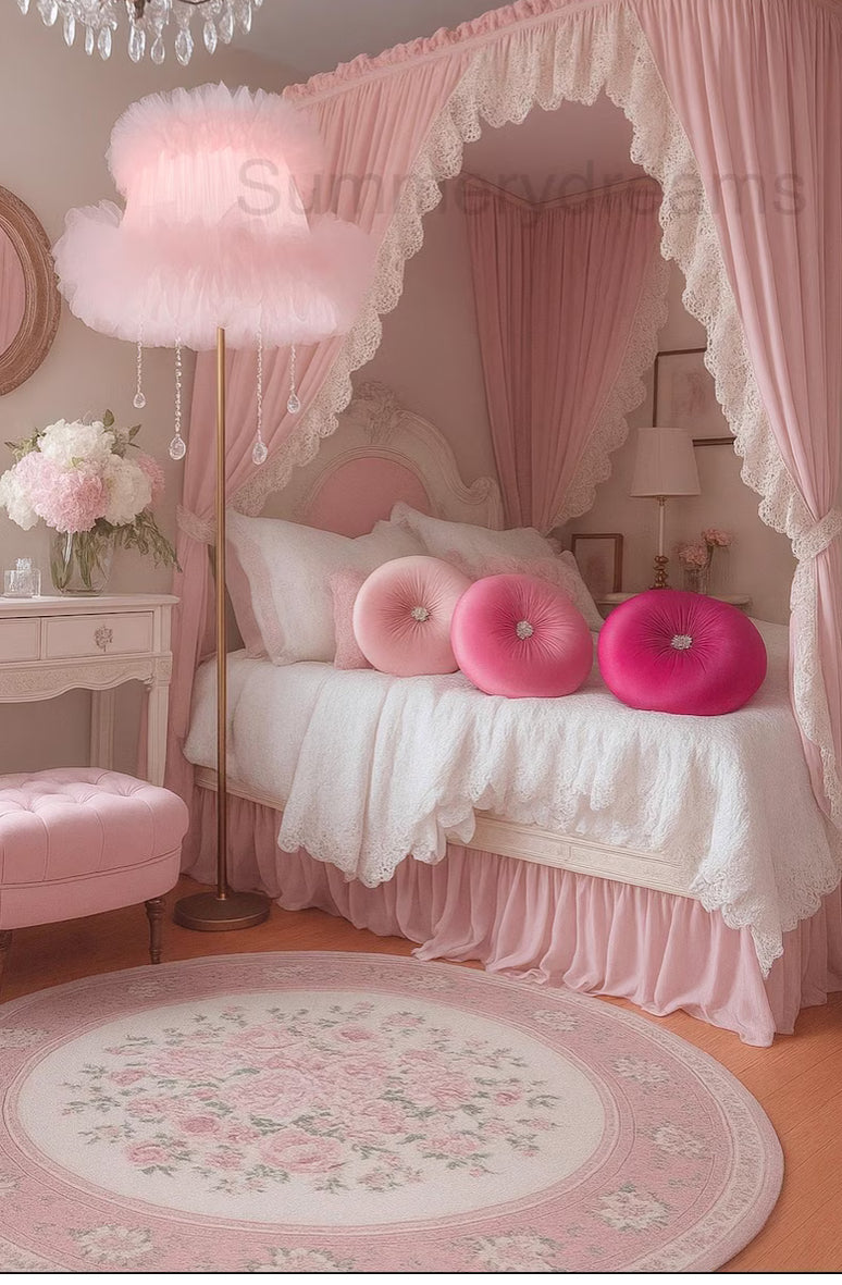 Pink Tulle net coquette lampshade