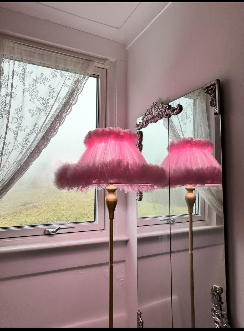 Pink Tulle Coolie lampshade