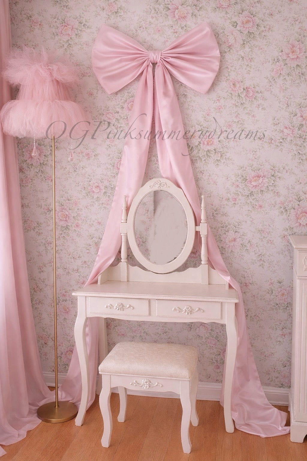 Giant pink Silk Bow Made to order