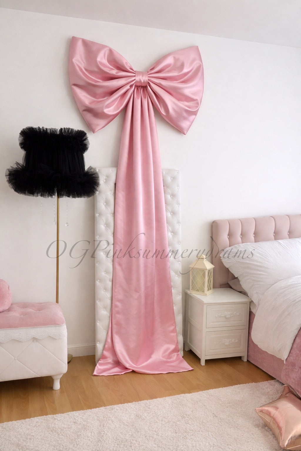Giant Pink Satin Silk bow