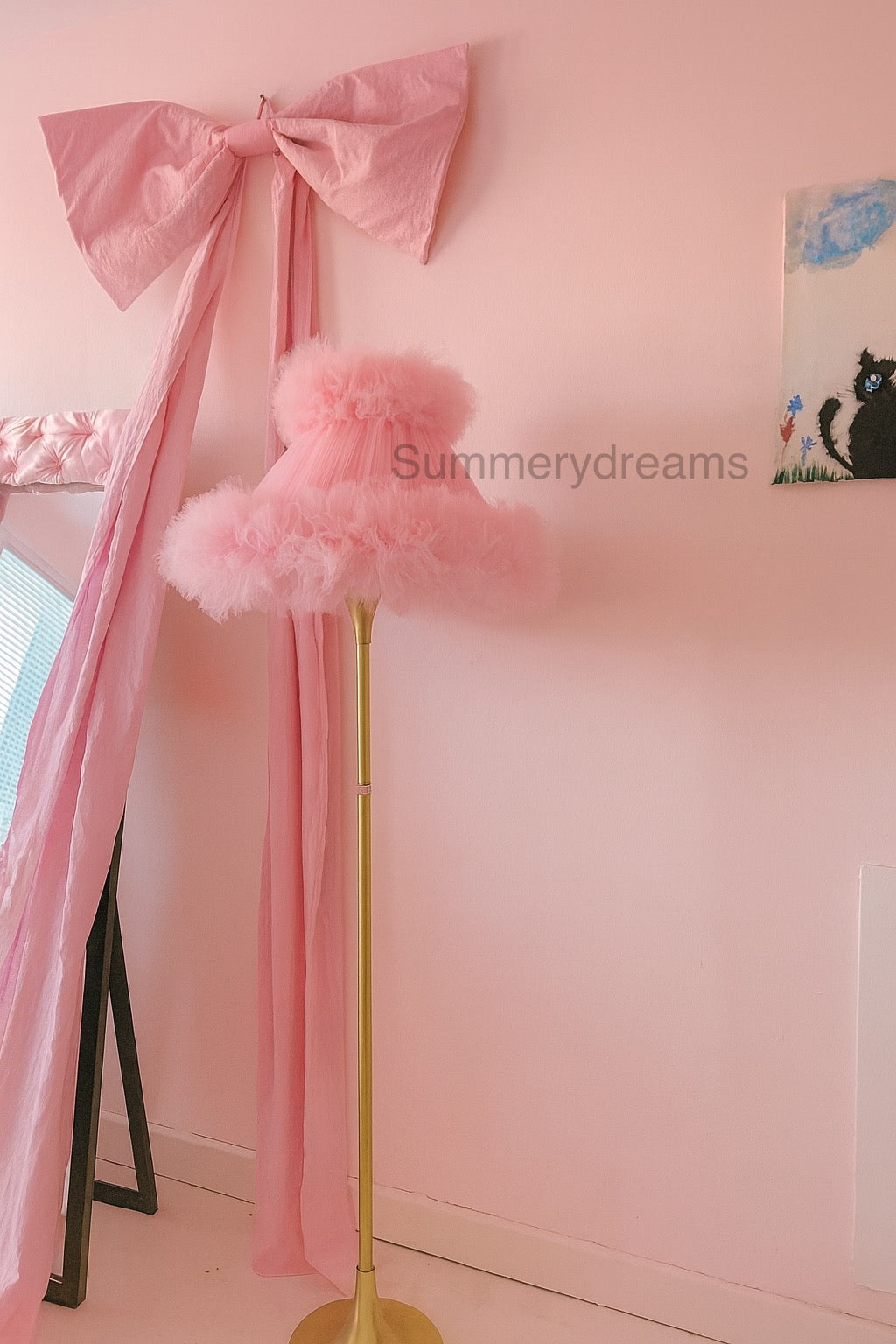 Large pink bow for girls room and baby Nursery