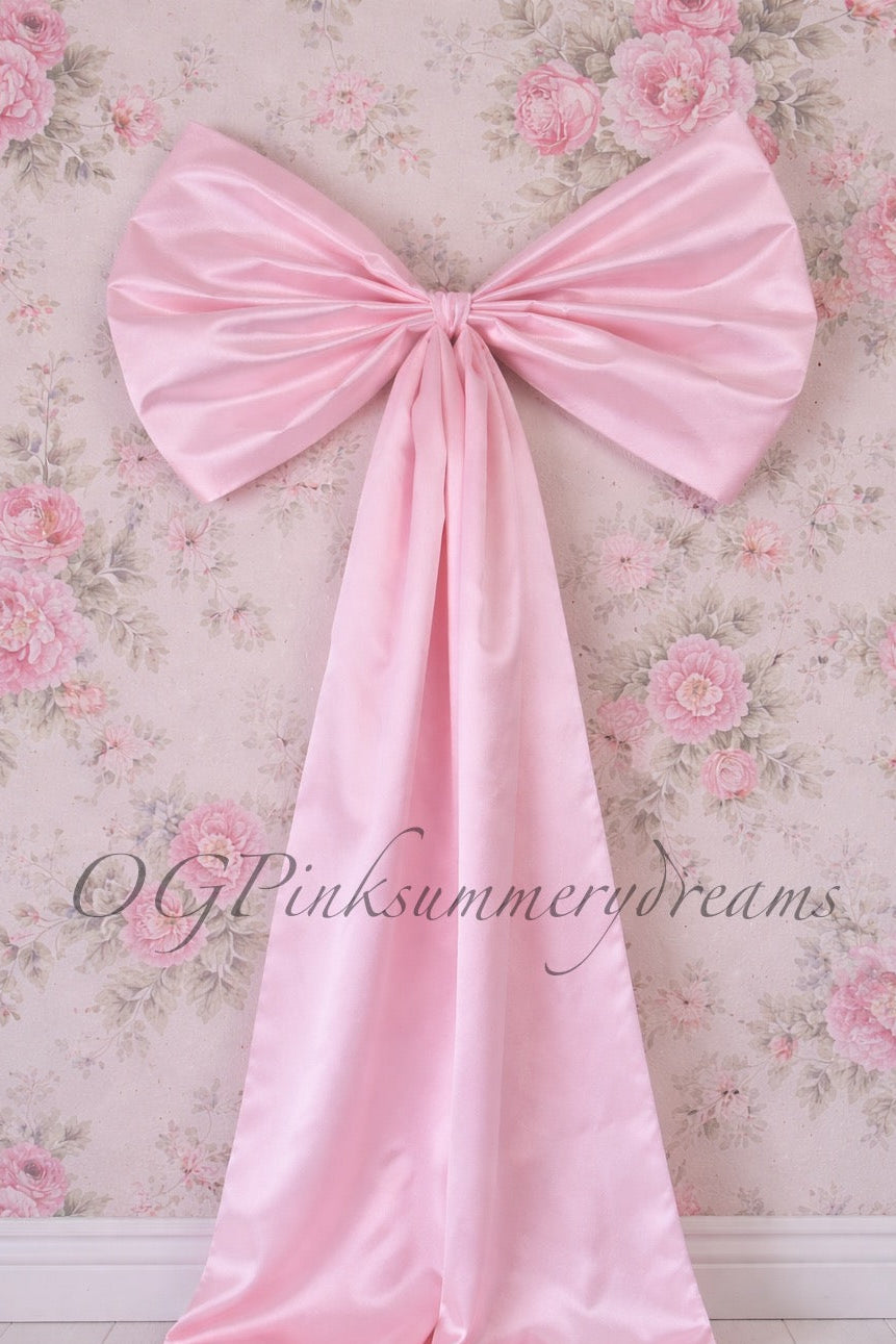 Giant pink Silk Bow Made to order