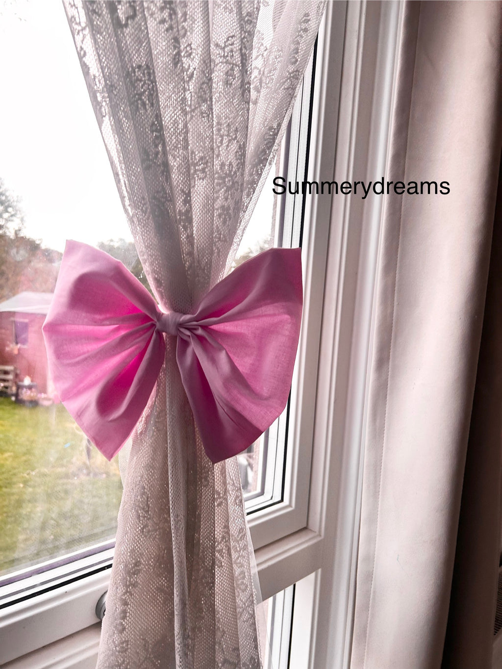 Fairytale Coquette Bow Tie Back – Handmade Curtain Tie, Wall & Door Décor, Nursery Crib Accent