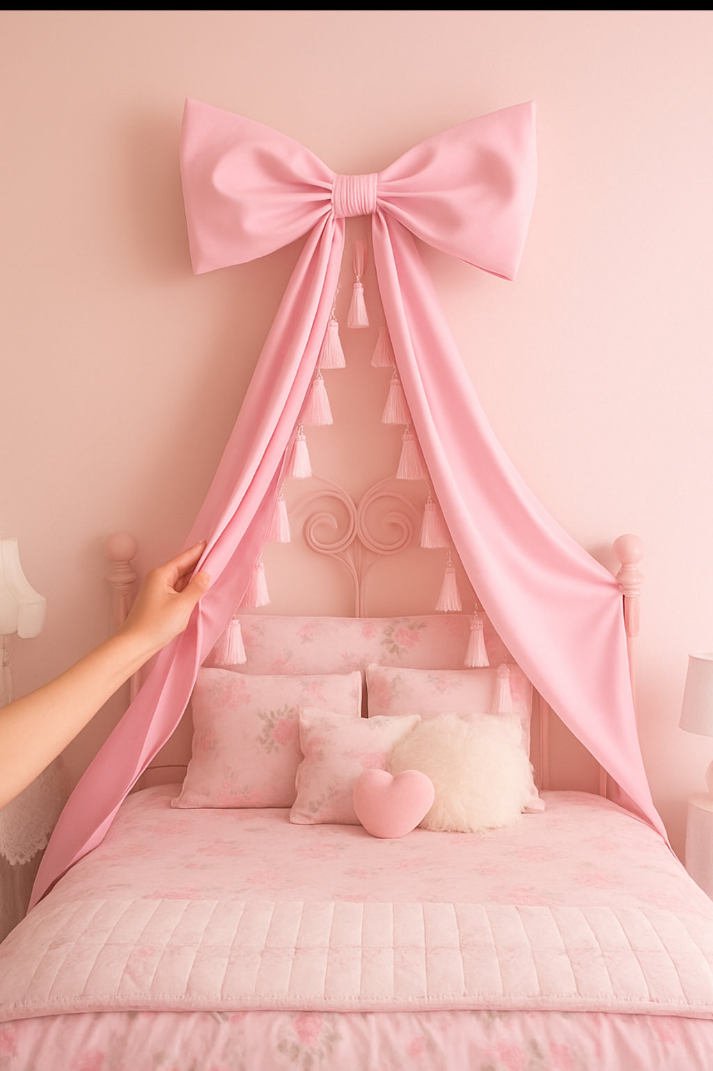 Large pink bow for girls room and baby Nursery