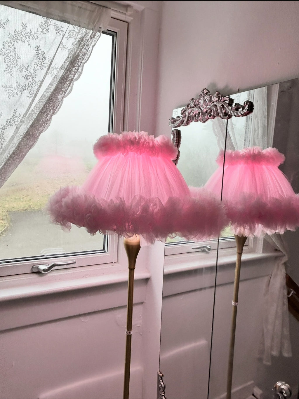 Pink Tulle Coolie lampshade