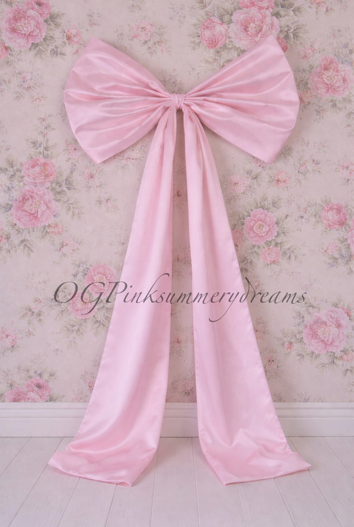Giant pink Silk Bow Made to order