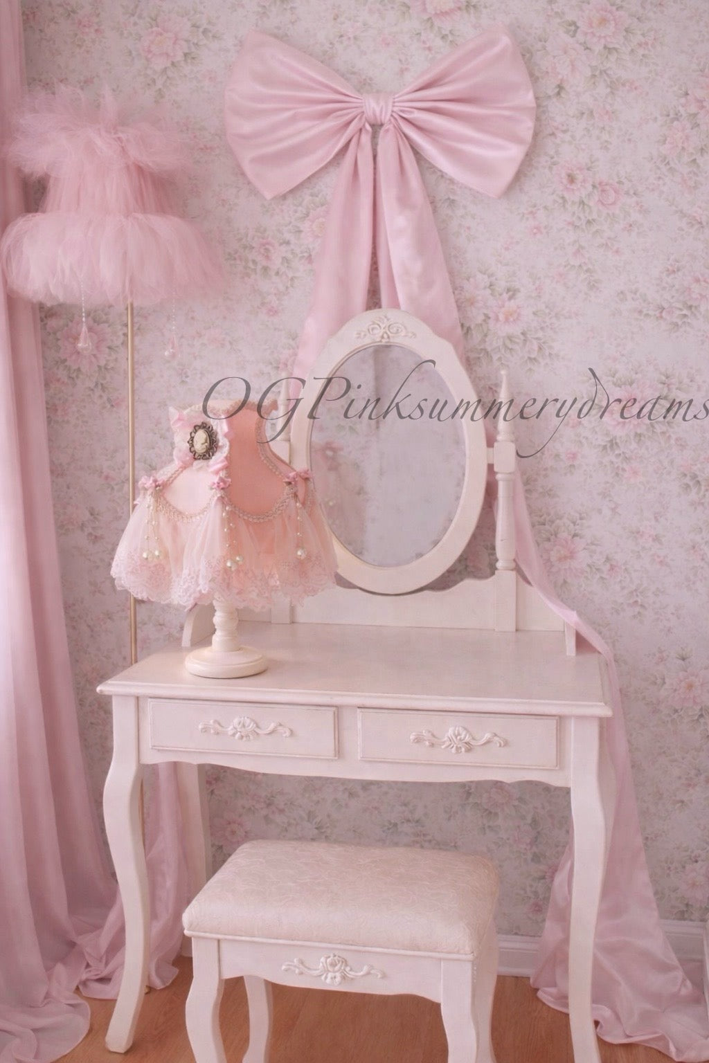 Giant pink Silk Bow Made to order