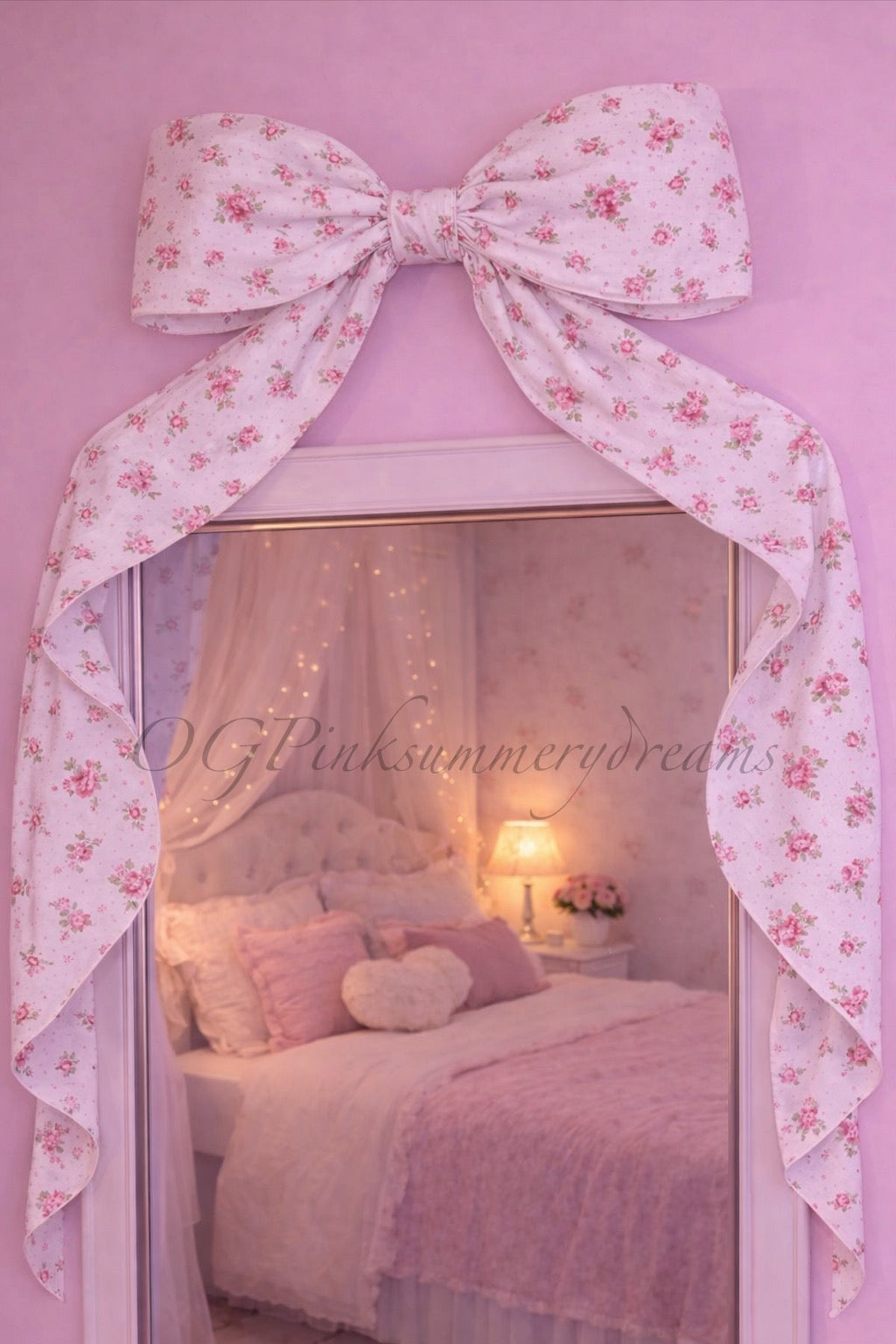 Fabric bow wall decor -wired