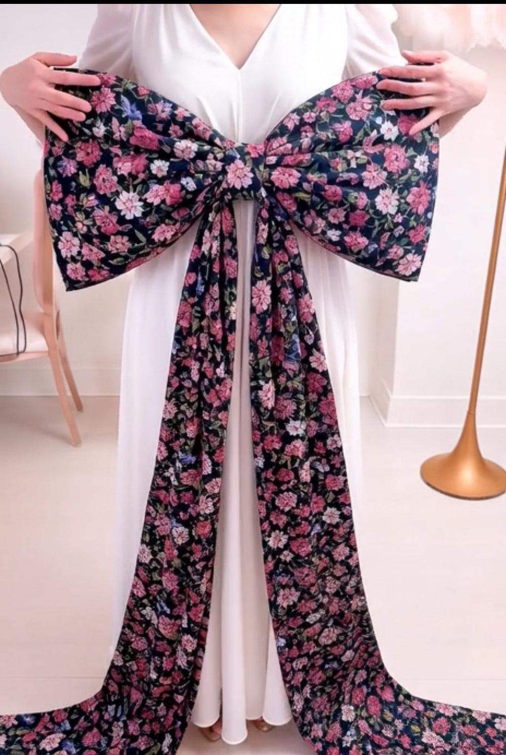 Large wall decor floral bow 100% cotton