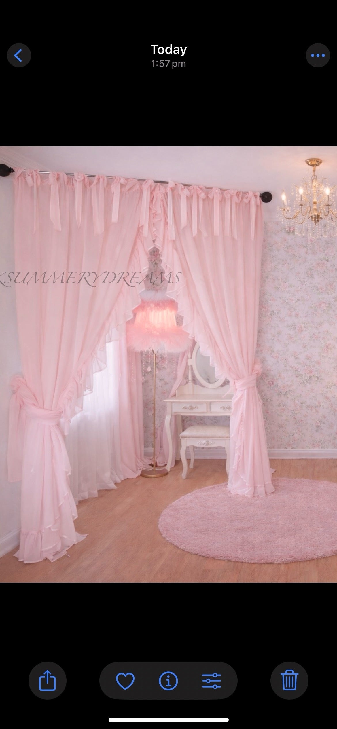 Chiffon pink and white combo curtain