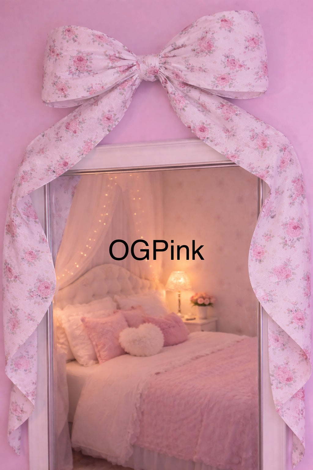 Fabric bow wall decor -wired