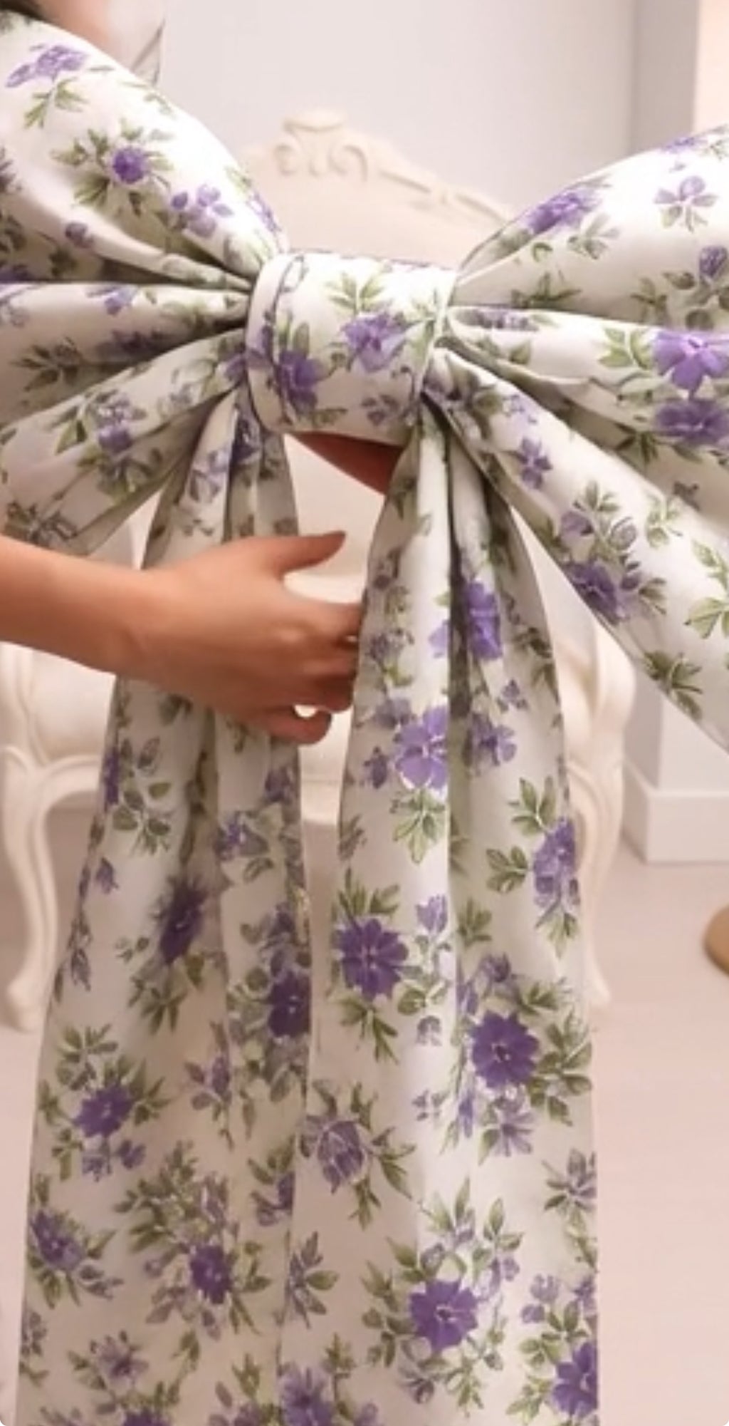 Large wall decor floral bow 100% cotton