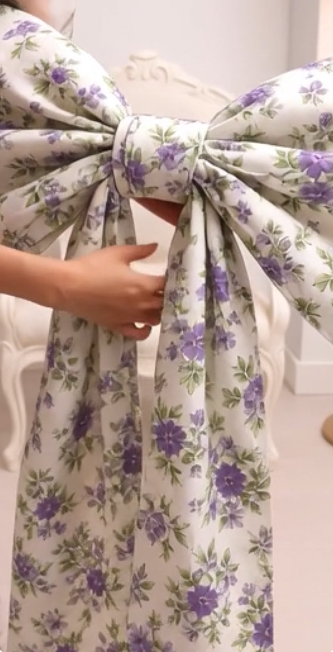 Large wall decor floral bow 100% cotton