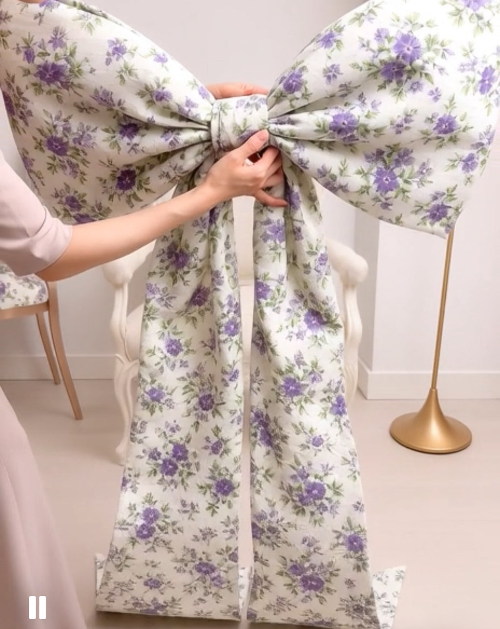 Large wall decor floral bow 100% cotton