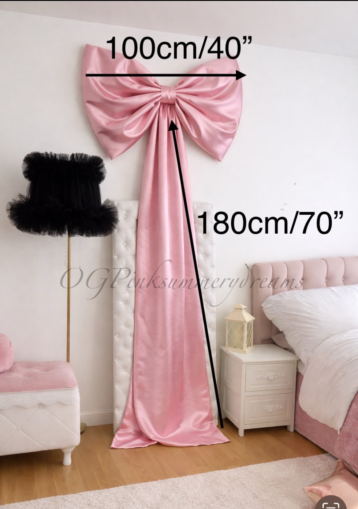 Giant Pink Satin Silk bow