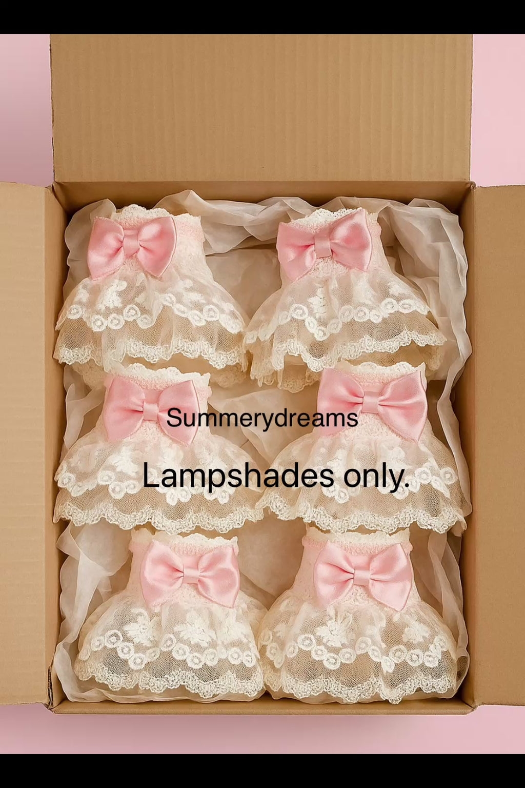 Set of 6 French Lace Handmade Clip-On Lampshades – Cottage Chic Shabby-Romantic Candle Clip Sconce & Chandelier Shades